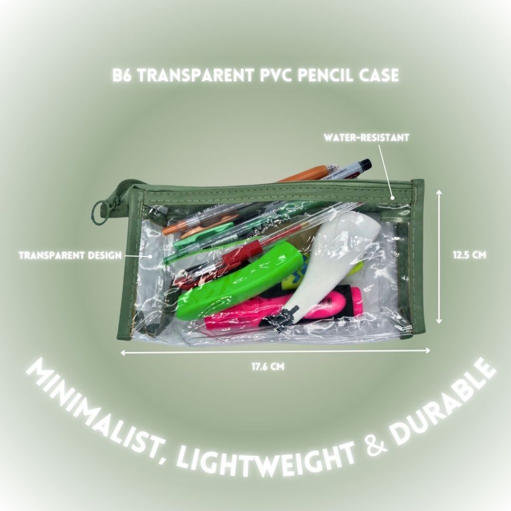 [SG] Jiaduoli B6 Transparent PVC Pencil Case [Evergreen Stationery]