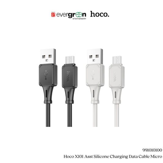 [SG] Hoco X101 Asst Silicone Charging Data Cable Micro [Evergreen Stationery]