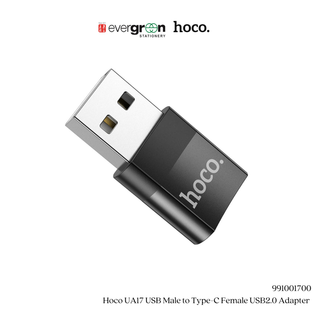 [SG] Hoco UA17 USB Male to Type-C Female USB2.0 Adapter [Evergreen Stationery]