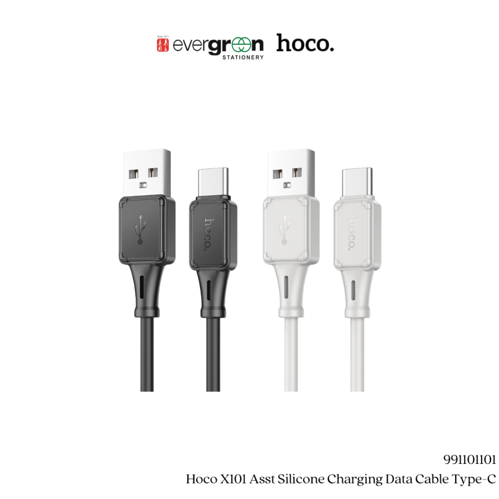 [SG] Hoco X101 Asst Silicone Charging Data Cable Type-C [Evergreen Stationery]