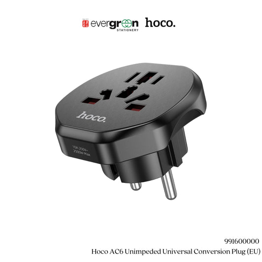 [SG] Hoco AC6 Unimpeded Universal Conversion Plug (EU) [Evergreen Stationery]
