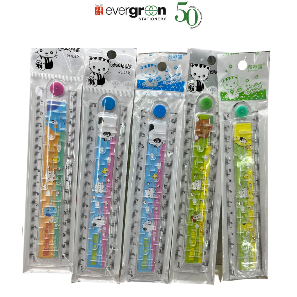 [SG]Folding Ruler 30cm [Evergreen Stationery]