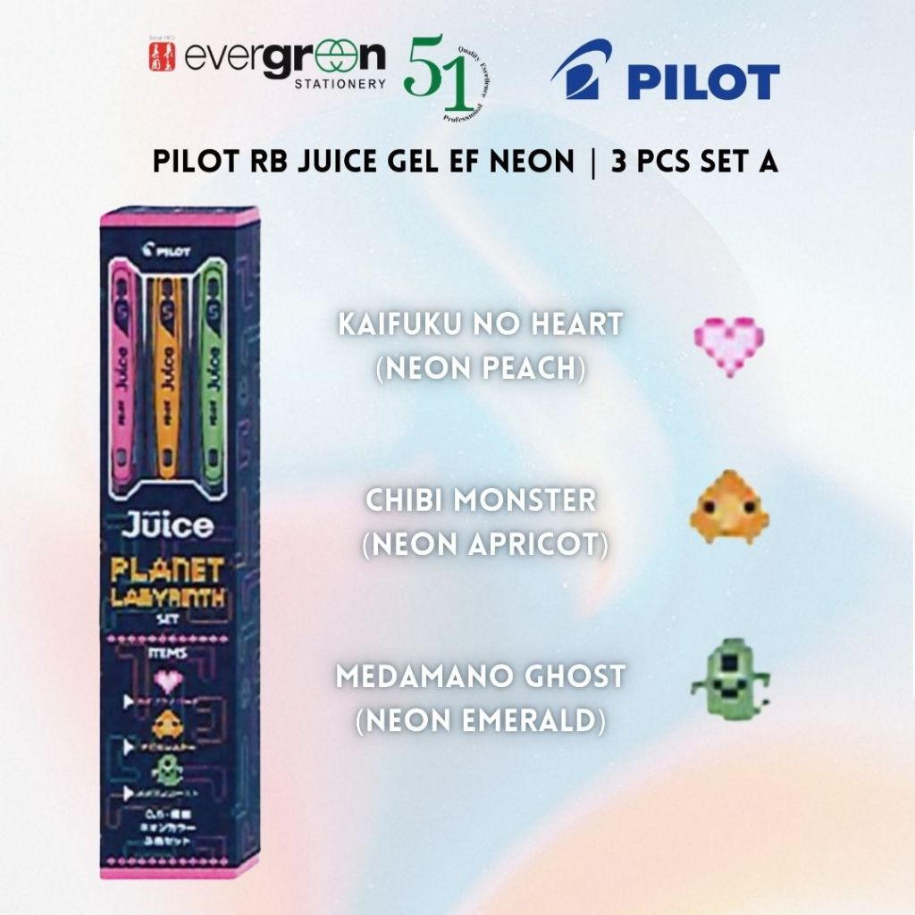 [SG] Pilot RB Juice Gel EF Neon 3PCS Set [Evergreen Stationary]