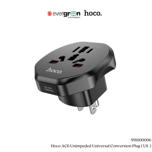 [SG] Hoco AC6 Unimpeded Universal Conversion Plug (US) [Evergreen Stationery]