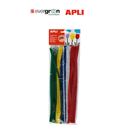 [SG] Apli #13065 Multicolored Pipe Cleaners 50s 6x300mm [Evergreen Stationery]