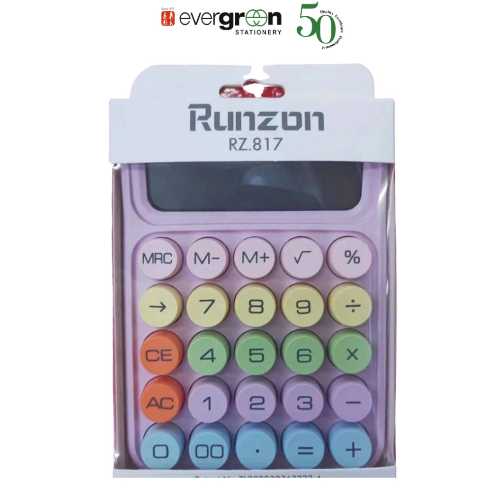 [SG]Runzon RZ817 Desktop Calculater 12Digits [Evergreen Stationery]