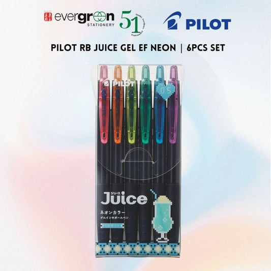 [SG] Pilot RB Juice Gel EF Neon 6PC SET [Evergreen Stationery]