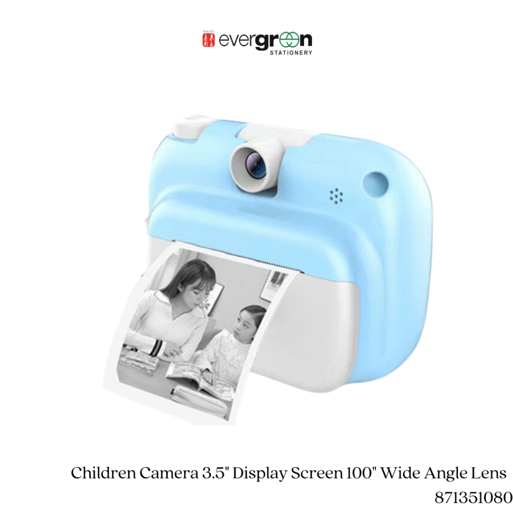 [SG] Children Camera 3.5" Display Screen 100" Wide Angle Lens 1000mAh 1080p@30fps [Evergreen Stationery]