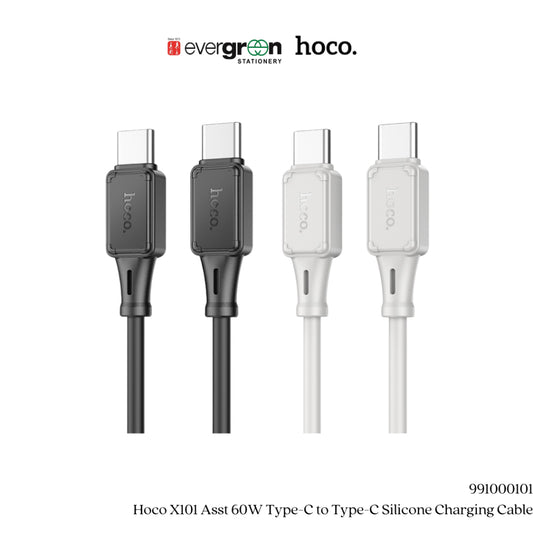 [SG] Hoco X101 Asst 60W Type-C to Type-C Silicone Charging Cable [Evergreen Stationery]
