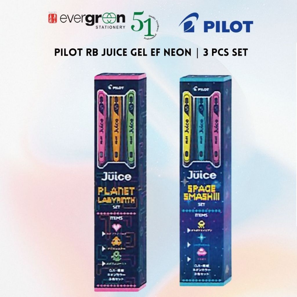 [SG] Pilot RB Juice Gel EF Neon 3PCS Set [Evergreen Stationary]