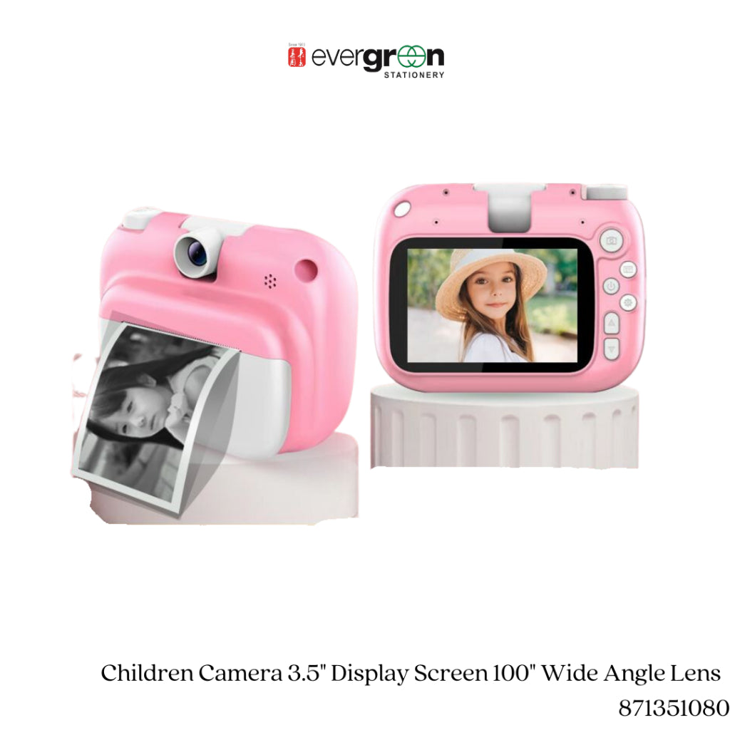 [SG] Children Camera 3.5" Display Screen 100" Wide Angle Lens 1000mAh 1080p@30fps [Evergreen Stationery]