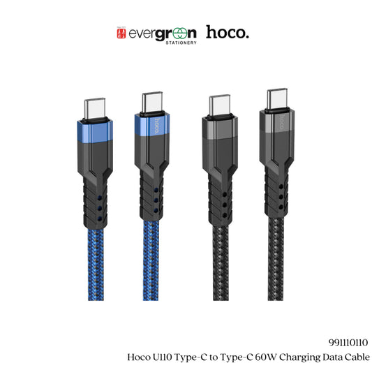 [SG] Hoco U110 Type-C to Type-C 60W Charging Data Cable [Evergreen Stationery]