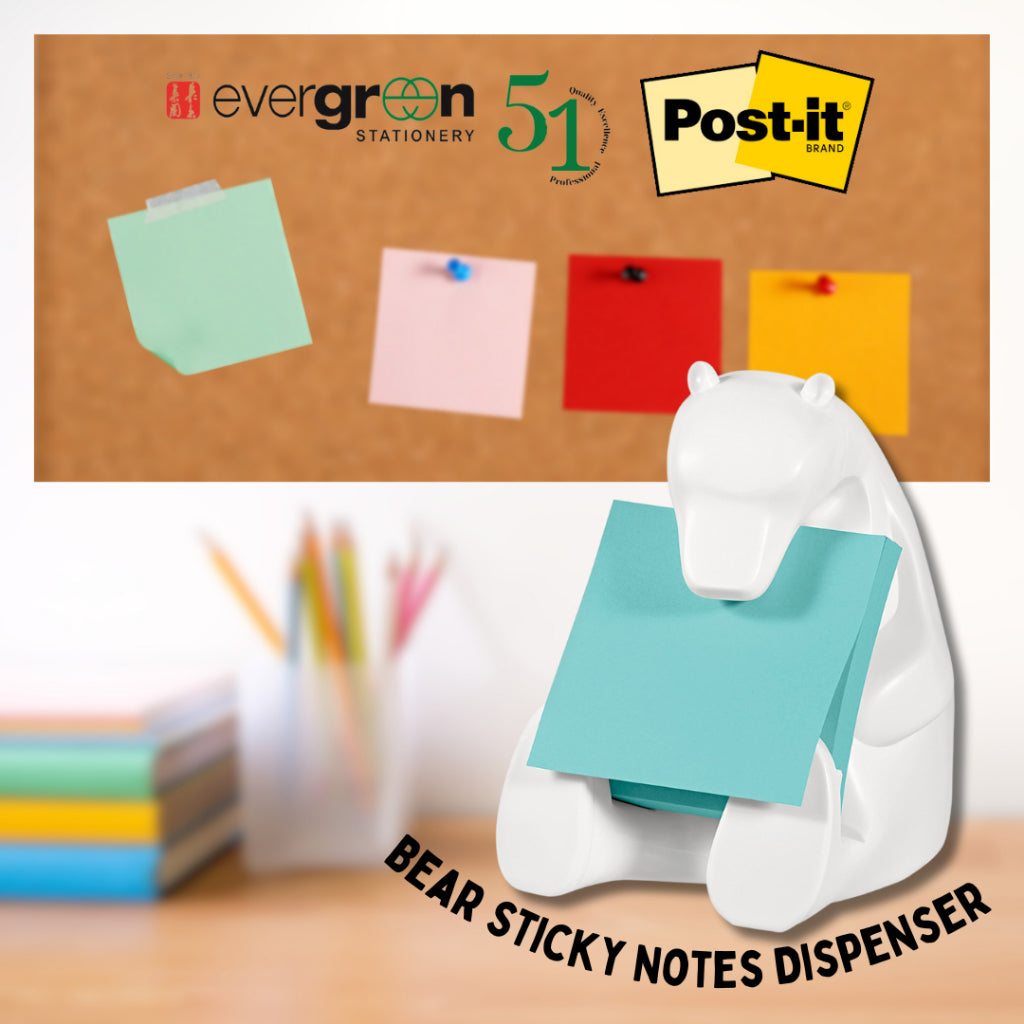 [SG] 3M Post-it Bear Pop-up Notes Dispenser [Evergreen Stationery]