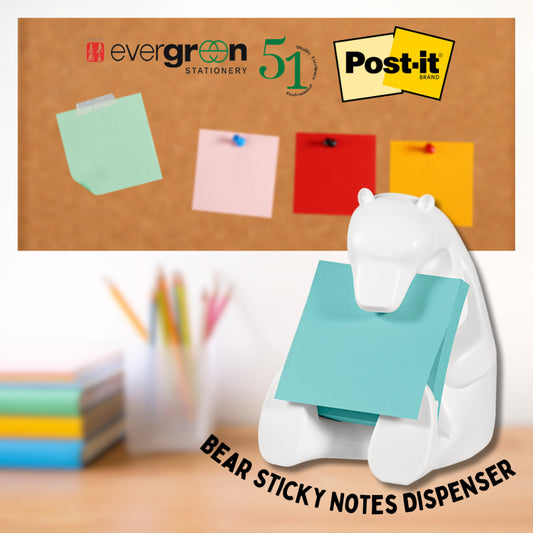 [SG] 3M Post-it Bear Pop-up Notes Dispenser [Evergreen Stationery]