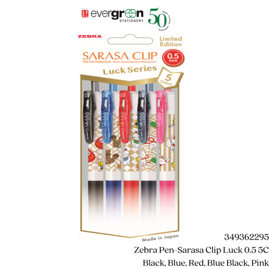 Zebra Sarasa Clip JJ15-LCK-5C Luck 0.5 Black, Blue, Red, Blue Black, Pink