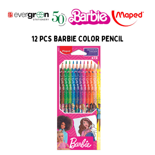 [SG] Maped Barbie 12 Pcs Color Pencils [Evergreen Stationery]