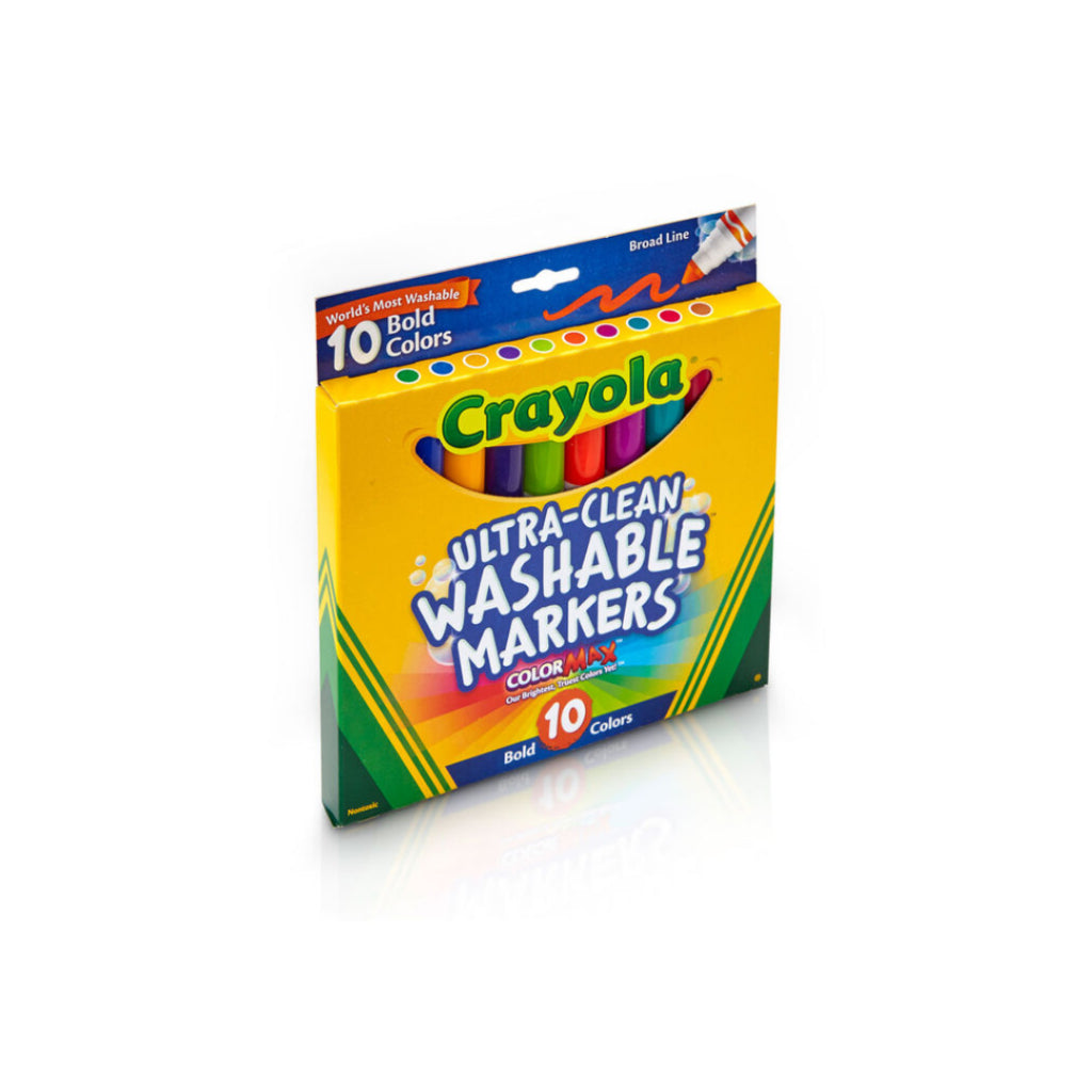 [SG] Crayola 10CT Broad Line Bold Ultra-Clean Markers [Evergreen Stationery]