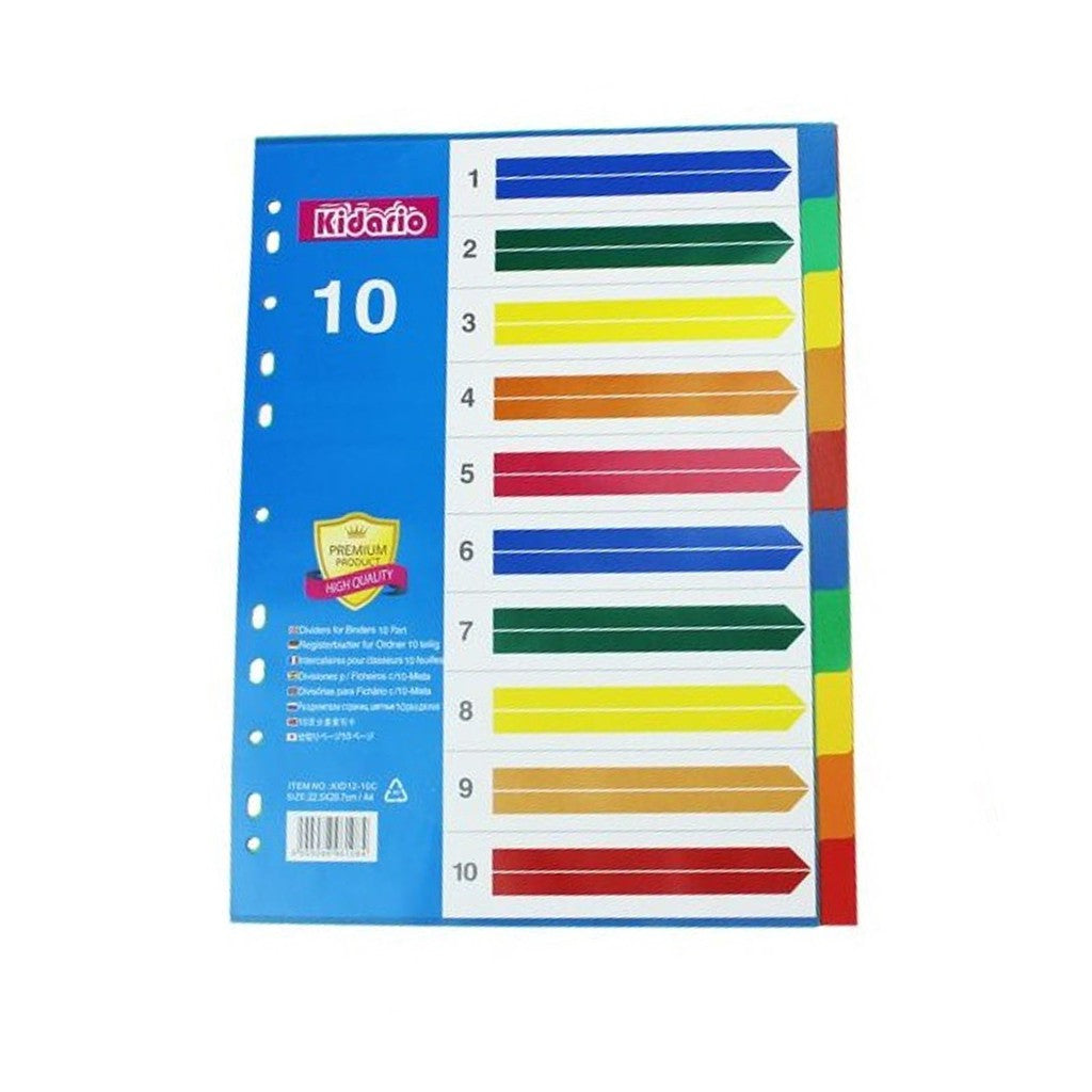 [SG] A4 plastic Divider 5/6/10/12 colours [Evergreen Stationery]