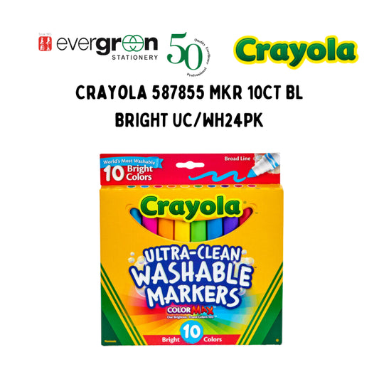 [SG] Crayola 10CT Broad Line Bright Ultra-Clean Markers [Evergreen Stationery]