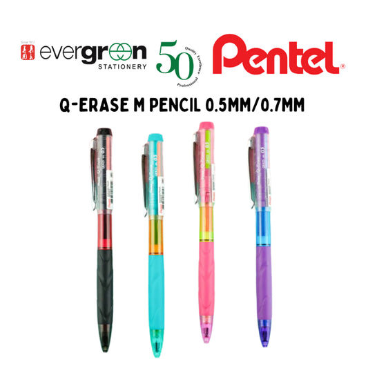 [SG] Pentel QE425/427 Q-Erase Mechanical Pencil 0.5mm/0.7mm [Evergreen Stationery]