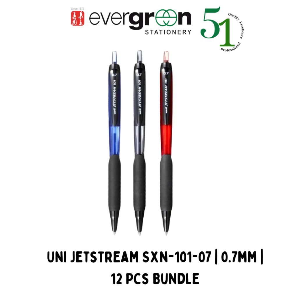 [SG] Uni Jetstream Sxn-101-07 | 0.7mm | 12 Pcs Bundle [Evergreen Stationery]
