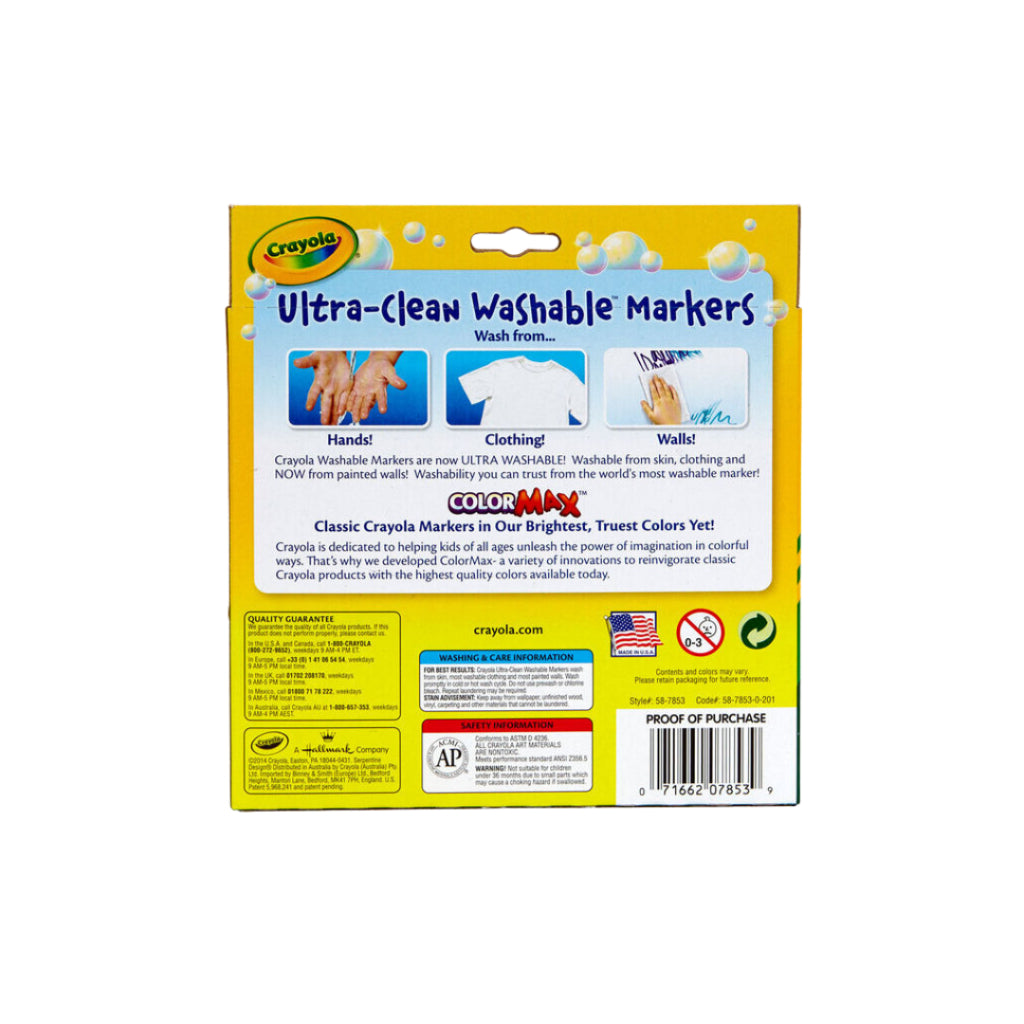 [SG] Crayola 10CT Broad Line Bold Ultra-Clean Markers [Evergreen Stationery]