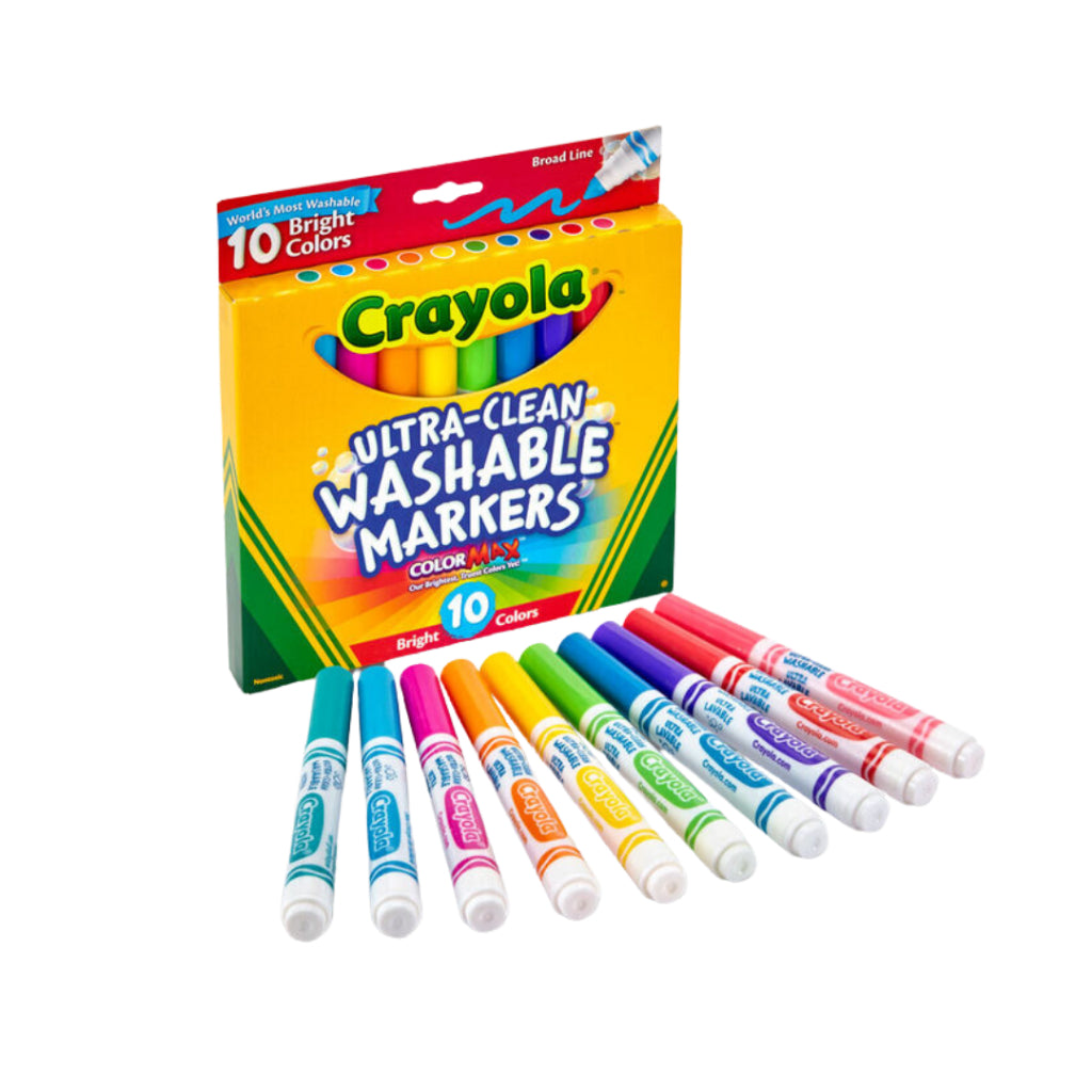[SG] Crayola 10CT Broad Line Bright Ultra-Clean Markers [Evergreen Stationery]