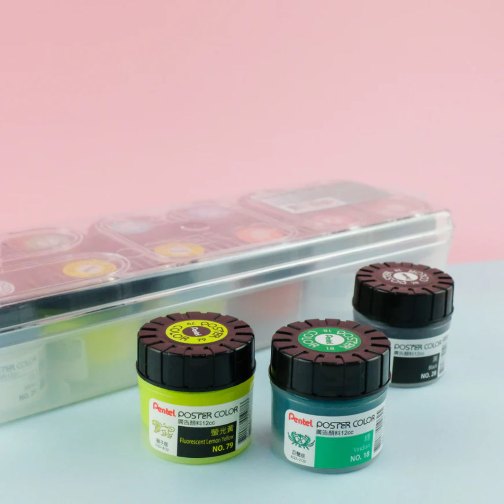 [SG] POC-12ESG Pentel Poster Color Mini 12 Colors 12ml [Evergreen Stationery]