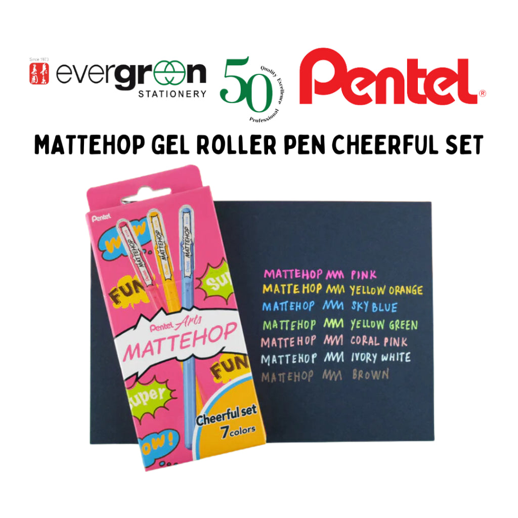 [SG] Pentel MatteHop 1.0mm Gel Roller Pen Original/ Cheerful/ Mixed Set [Evergreen Stationery]