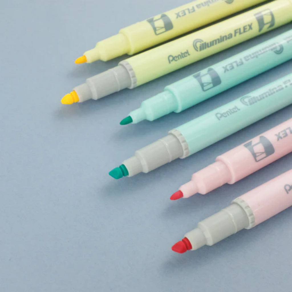 [SG] Pentel Illumina Twin Flex Tip 8pcs Highlighter Set [Evergreen Stationery]