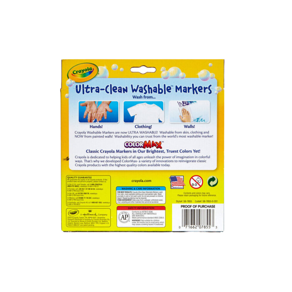 [SG] Crayola 10CT Broad Line Bright Ultra-Clean Markers [Evergreen Stationery]