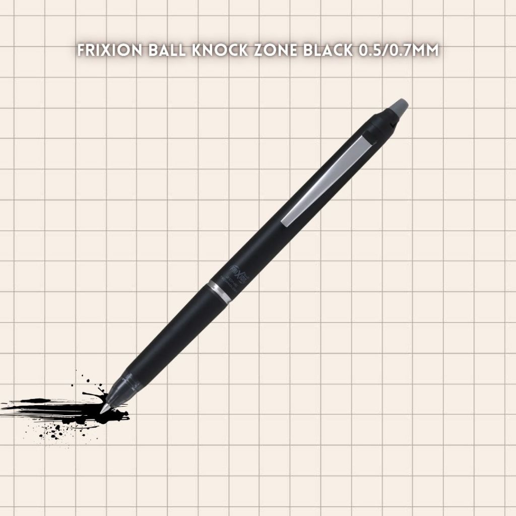 [SG] Pilot Frixion Ball Knock Zone 0.5mm/0.7mm Erasable Black Ink Pen [Evergreen Stationery]