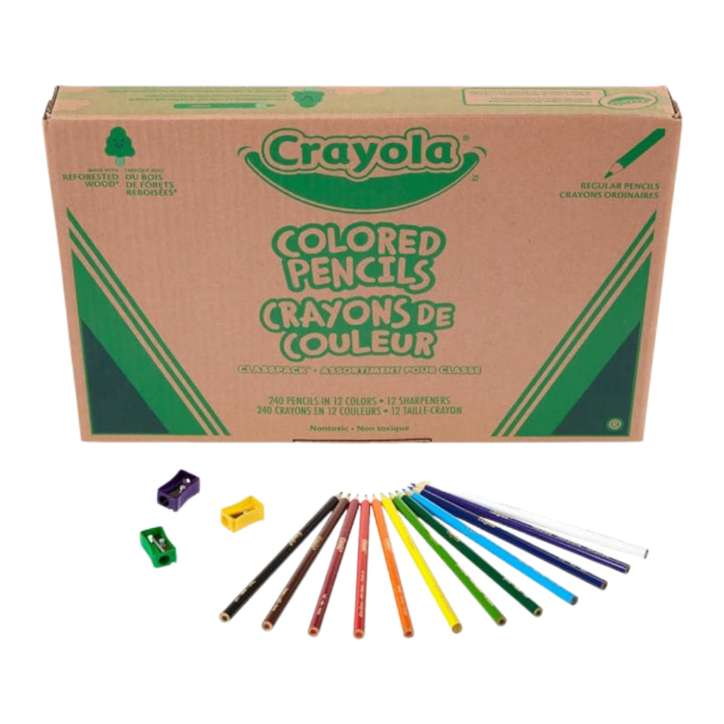 [SG] Crayola Colored Pencils Classpack, 240 Count, 12 Colors, With Sharpener [Evergreen Stationery]