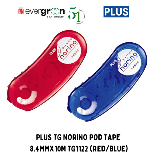 [SG] PLUS TG NORINO POD Tape 8.4MMX10M TG1122 (RED/BLUE) [Evergreen Stationery]