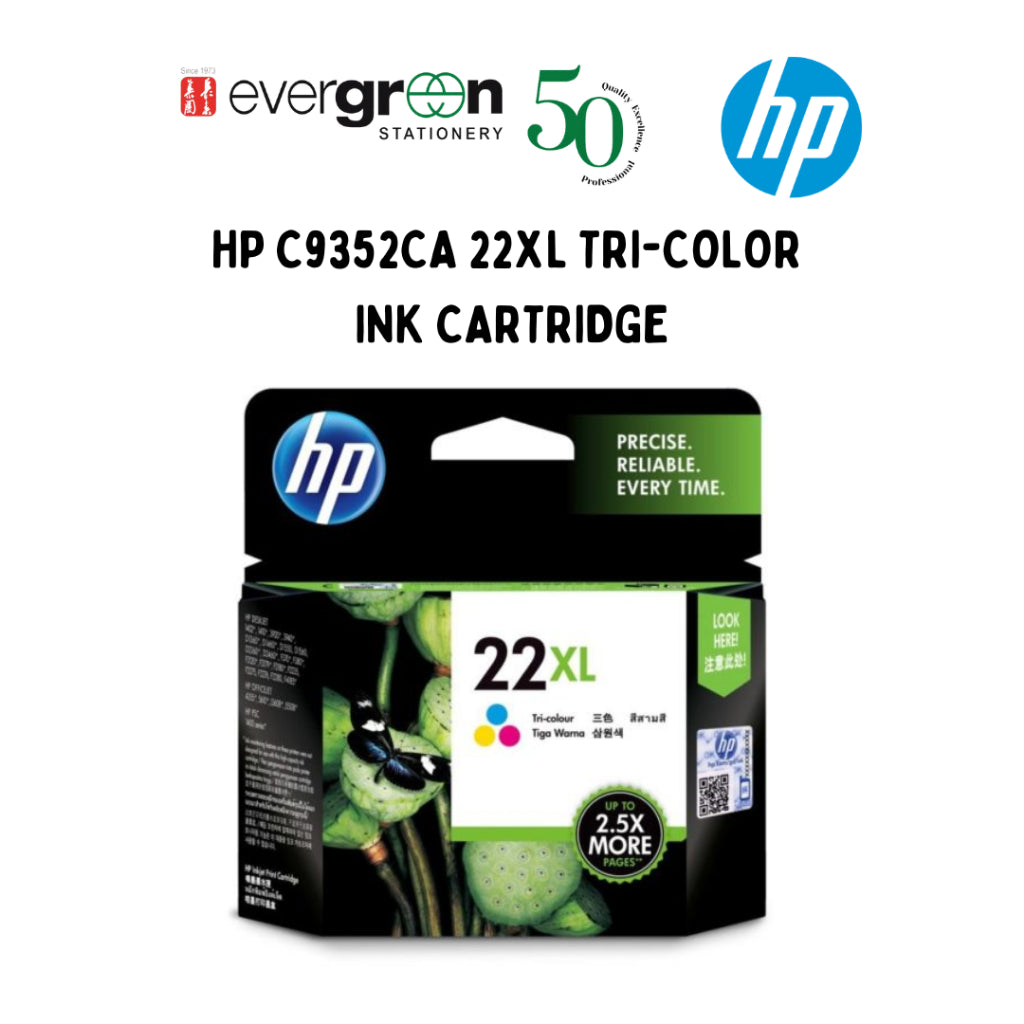 [SG] HP C9352CA 22XL TRI-COLOR INK CARTRIDGE [Evergreen Stationery]