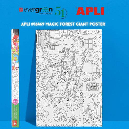 [SG] Apli #16469 Magic Forest Giant Colouring Poster [Evergreen Stationery]
