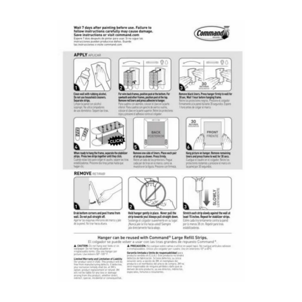 [SG] Command™ Jumbo Universal Picture Hanger 17048, 1 Hanger 4 Strips 2 sets Stablizers/Pack [Evergreen Stationery]