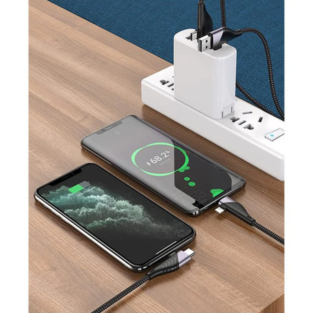 [SG] Hoco U95 4 In 1 Illustrious Multifunction PD Fast Charging Data Cable [Evergreen Stationery]