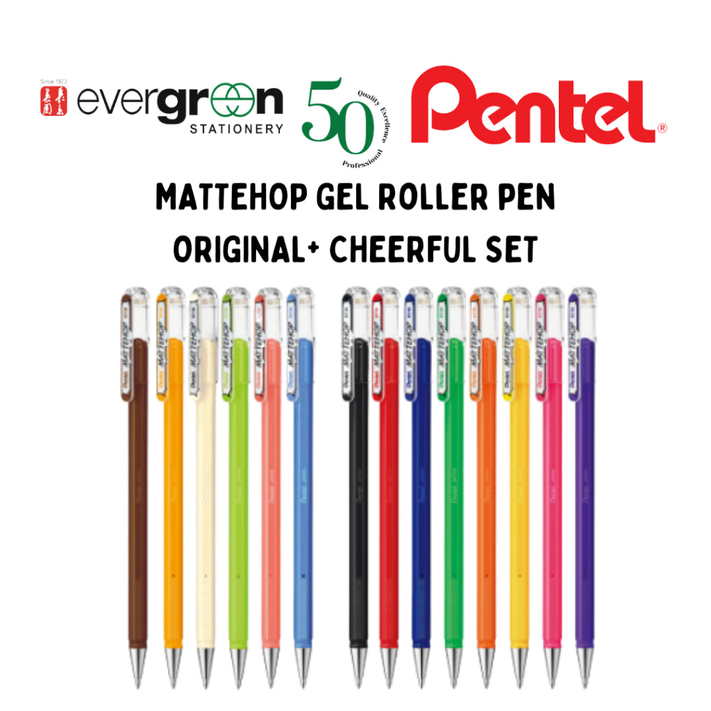 [SG] Pentel MatteHop 1.0mm Gel Roller Pen Original/ Cheerful/ Mixed Set [Evergreen Stationery]