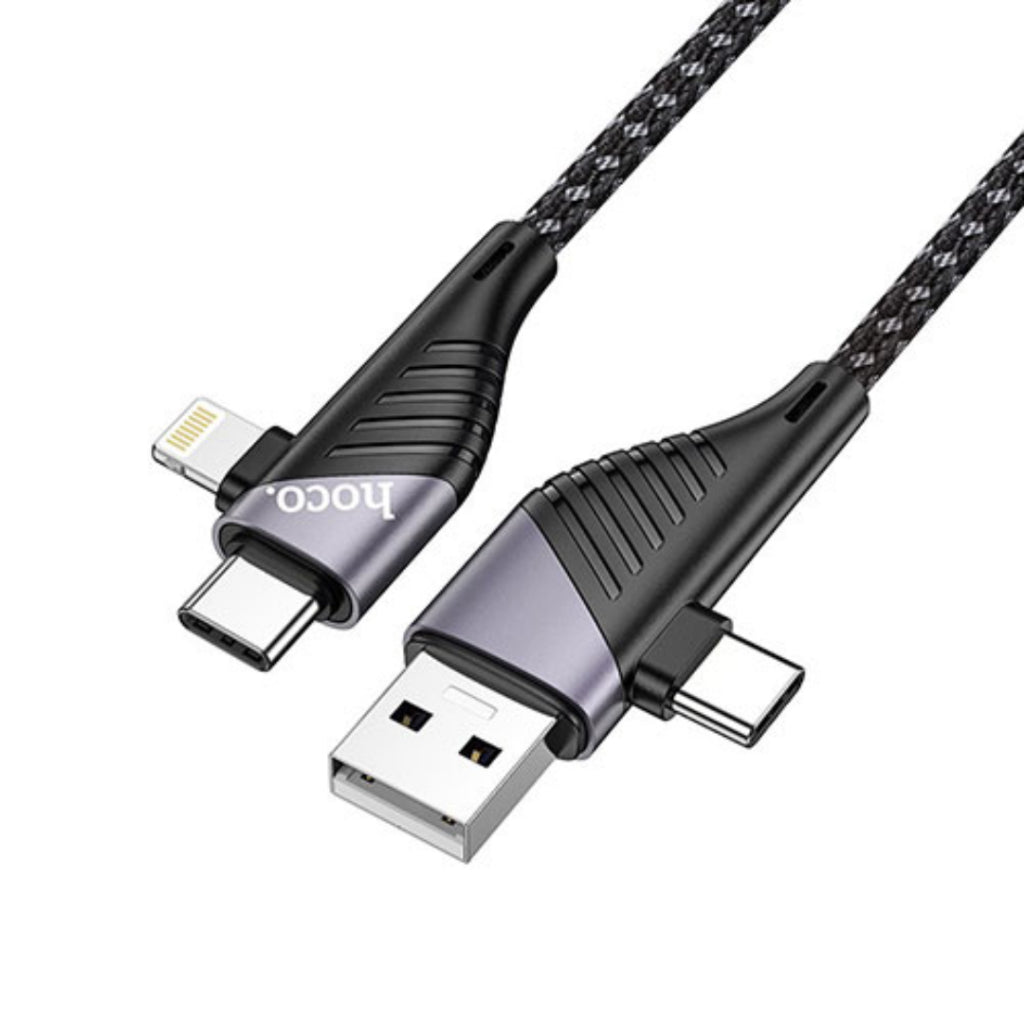 [SG] Hoco U95 4 In 1 Illustrious Multifunction PD Fast Charging Data Cable [Evergreen Stationery]