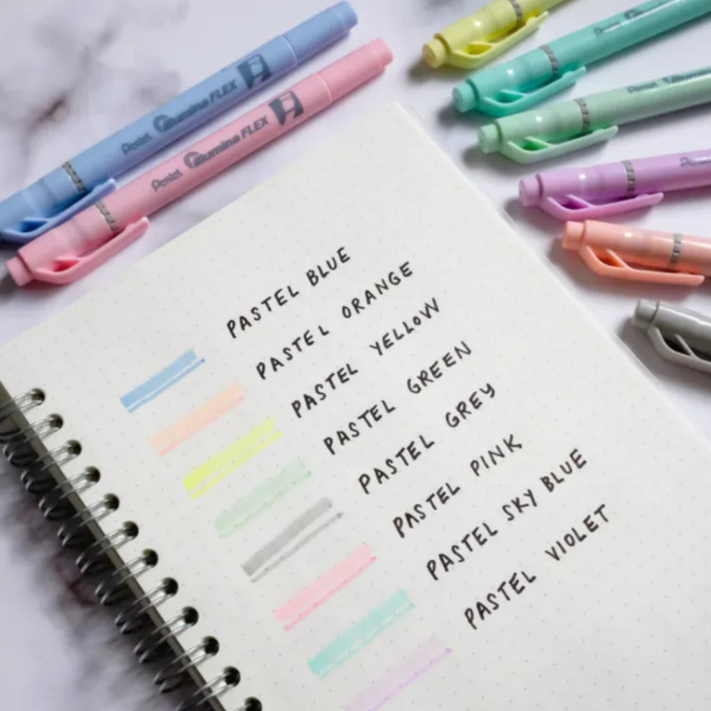 [SG] Pentel Illumina Twin Flex Tip 8pcs Highlighter Set [Evergreen Stationery]