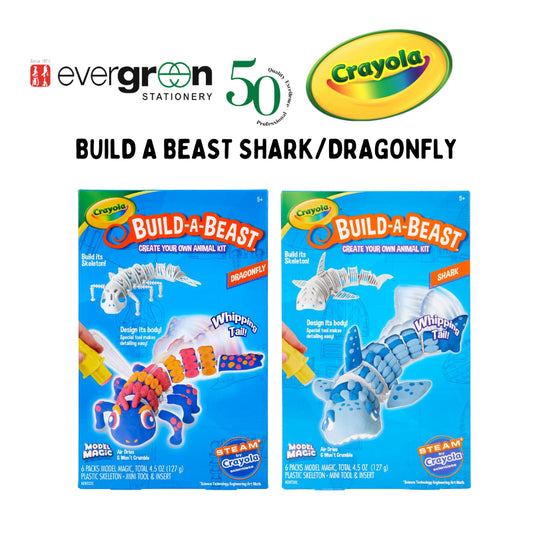 [SG] Crayola Build A Beast Shark/ Dragonfly Craft Kit [Evergreen Stationery]