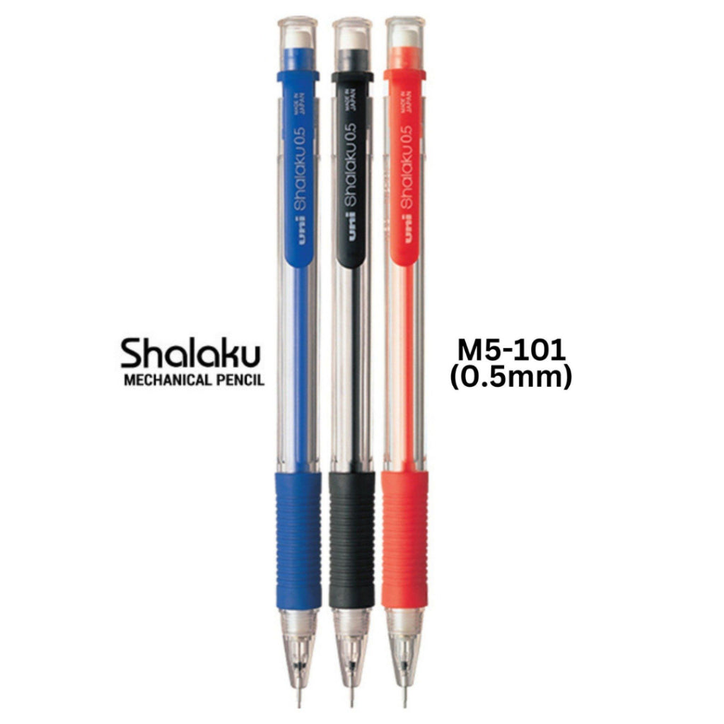 [SG] Uni M5-101 Shalaku Mechanical Pencil 0.5mm (Blue/Red/Black) [Evergreen Stationery]