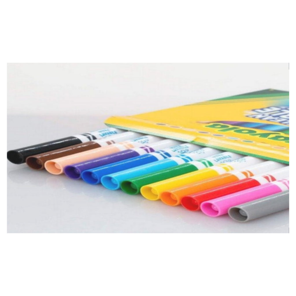 [SG] Crayola Washable Broad Line Markers 12 Pcs [Evergreen Stationery]