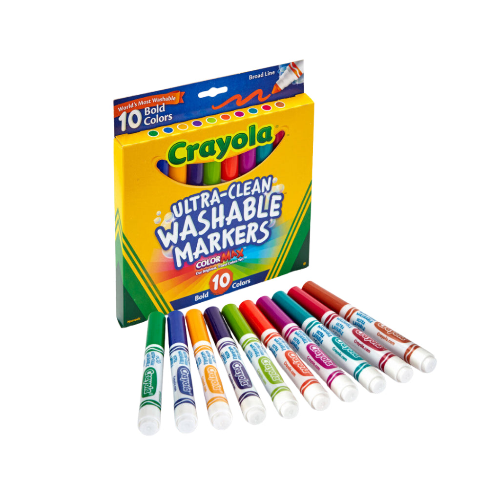 [SG] Crayola 10CT Broad Line Bold Ultra-Clean Markers [Evergreen Stationery]