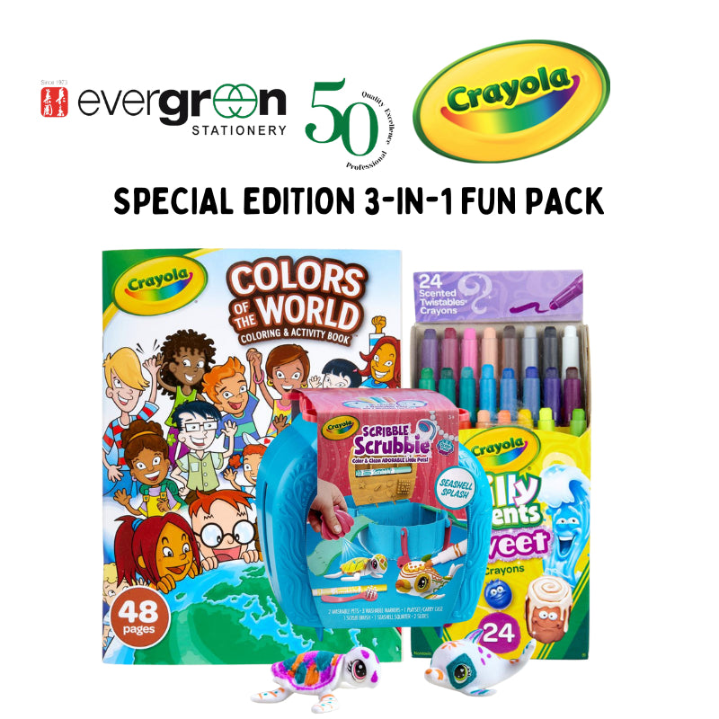 [SG] Crayola Special Edition 3-in-1 Fun Pack (Coloring Book, Mini Twist & Ocean Pets Set) [Evergreen Stationery]