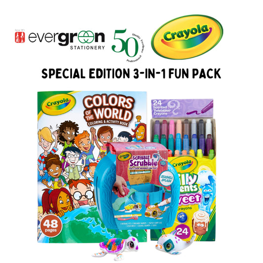 [SG] Crayola Special Edition 3-in-1 Fun Pack (Coloring Book, Mini Twist & Ocean Pets Set) [Evergreen Stationery]