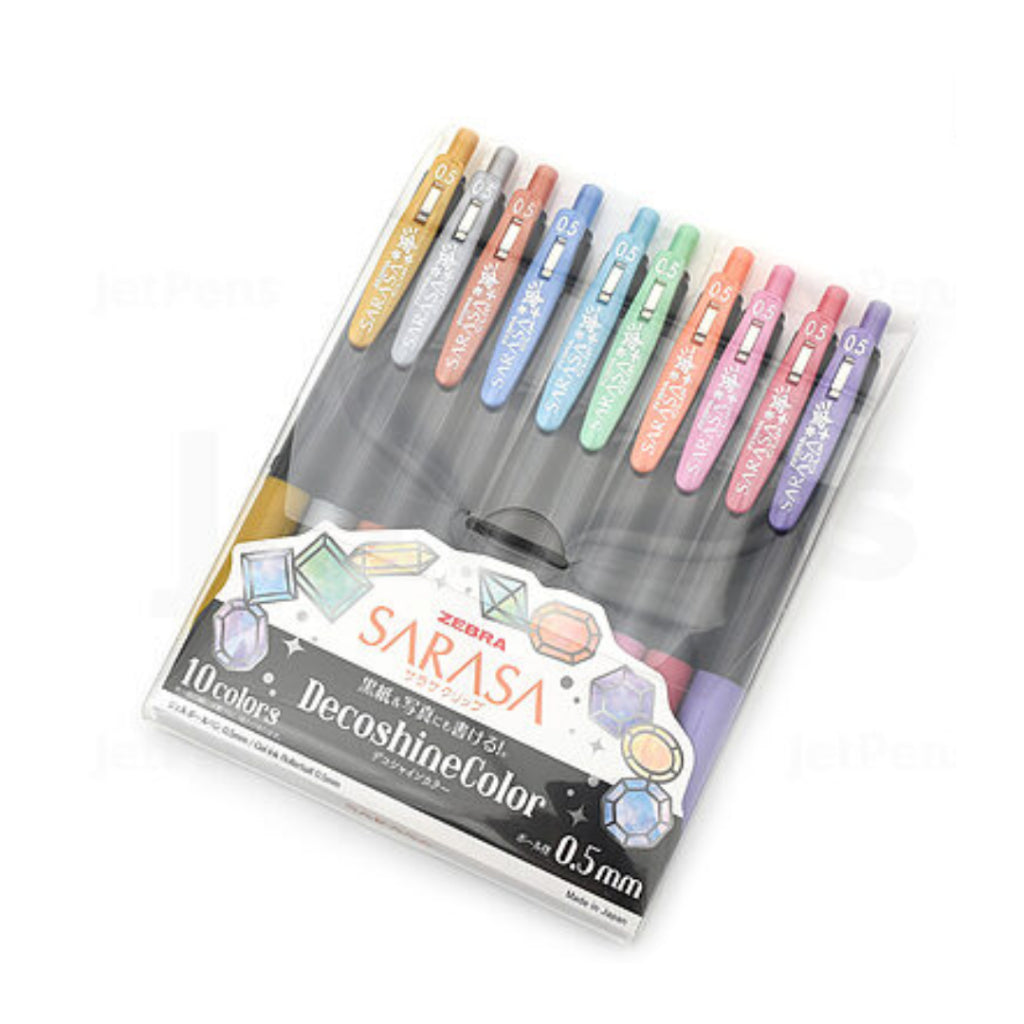 [SG] Zebra Sarasa 0.5mm Decoshine Pen 10 Colours [Evergreen Stationery]