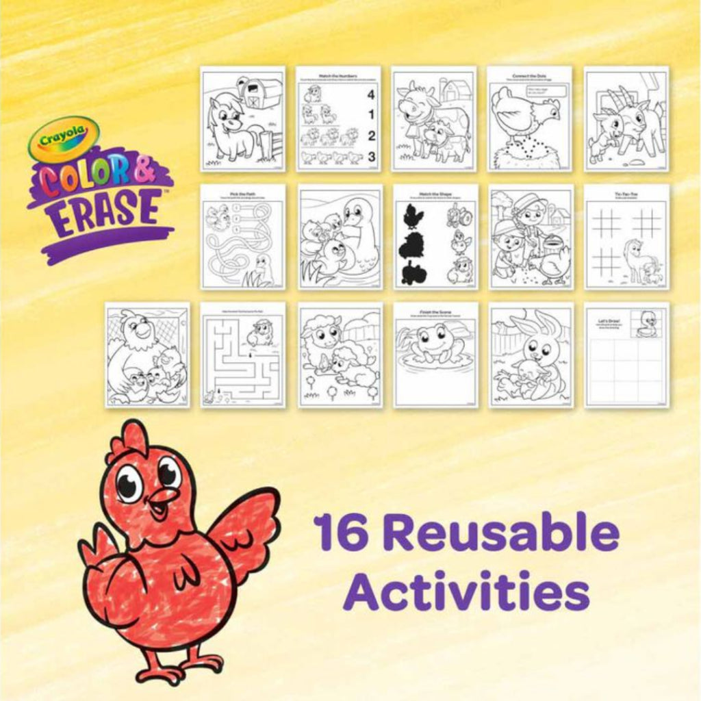 [SG] Crayola Color & Erase Activity Pad (Farm) [Evergreen Stationery]