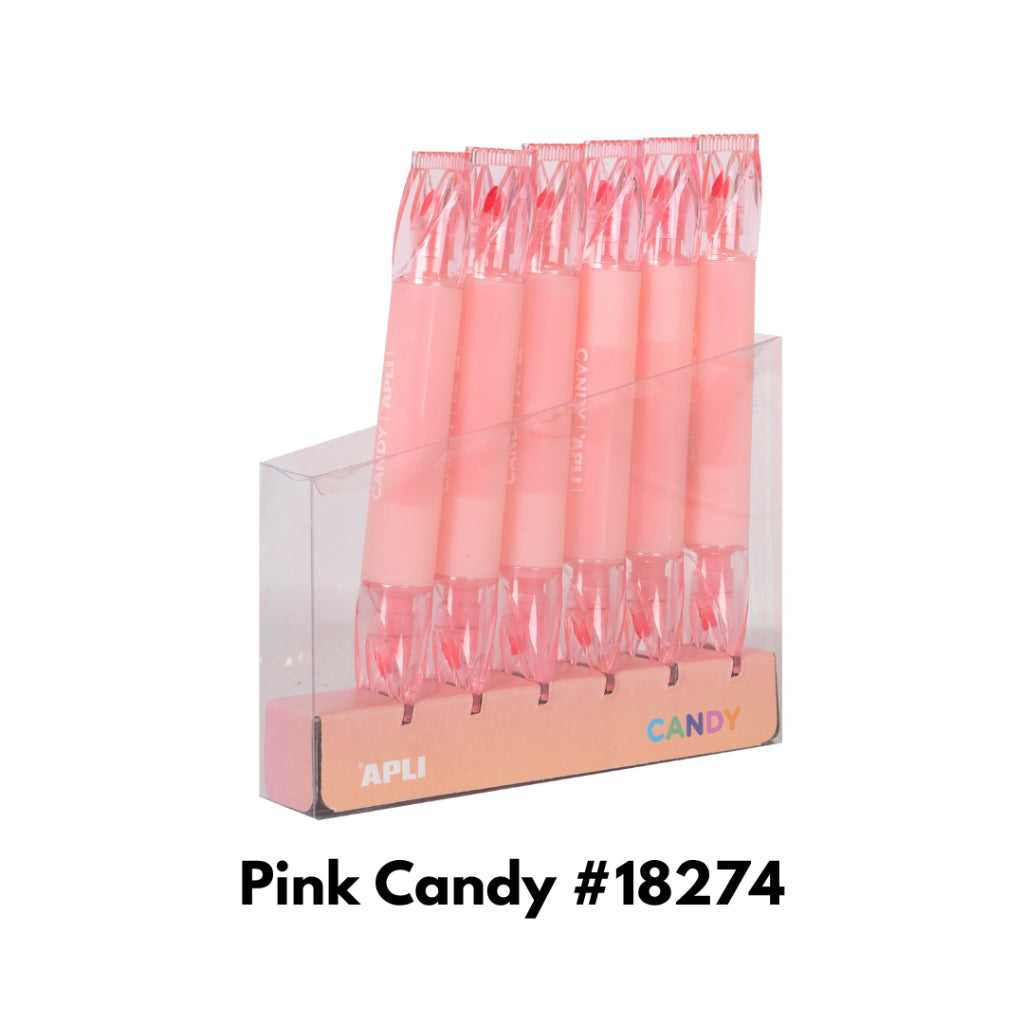 [SG] Apli Candy Highlighter (Pink/Blue/Purple/Orange/Green/Yellow) [Evergreen Stationery]